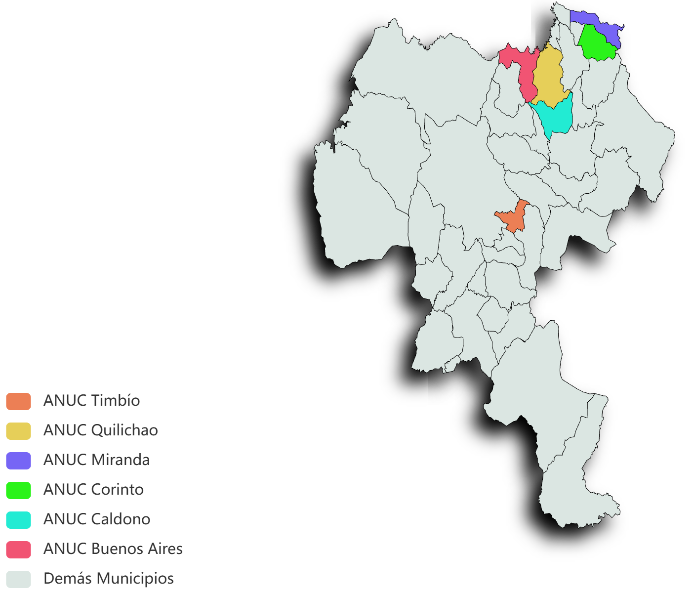 Mapa ANUC Norte del Cauca